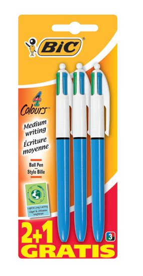 Balpen Bic 4 Colours Medium, standaard
