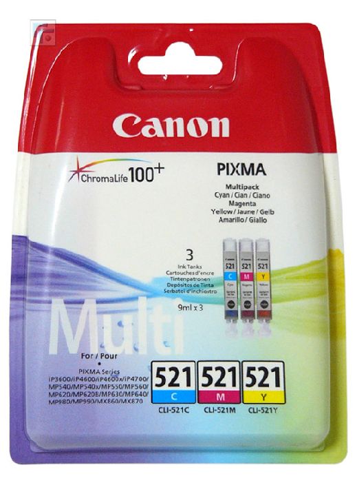 Cartridge CANON Multipack | Paradisio CLI-521 cyan/magenta/yellow C/M/Y