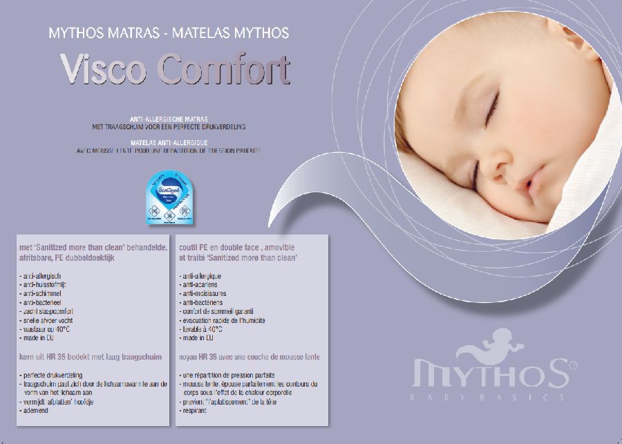 Matras MYTHOS Viscose Comfort, geschikt voor babybed 70x140