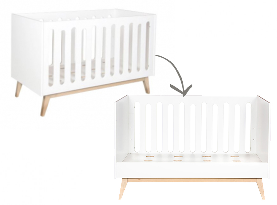 Bed Quax, Trendy White, Trendy White 70x140 omvb, babybed omvormbaar tot bedbank