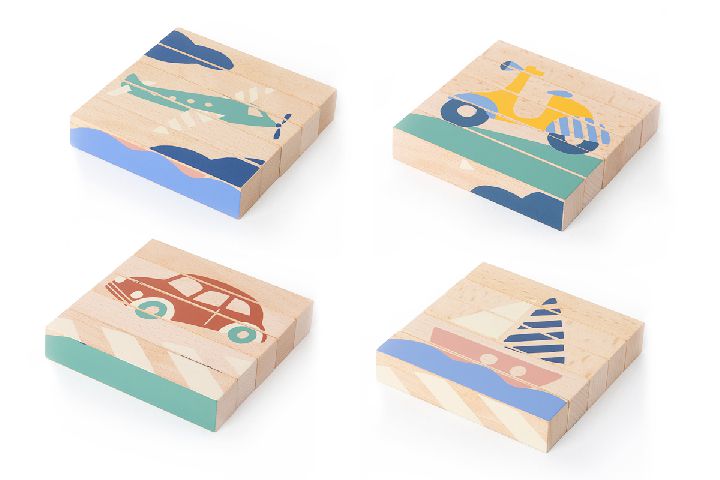 Puzzel Nobodinoz Transports Wooden Blocks