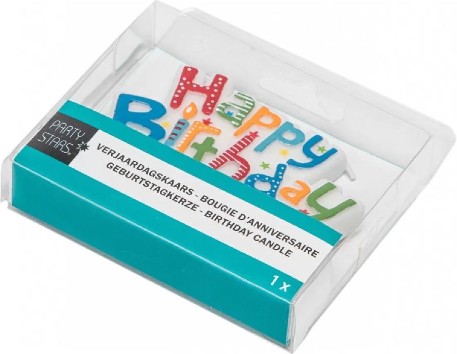 Feestartikelen Happy Birthday kaars | Party Stars