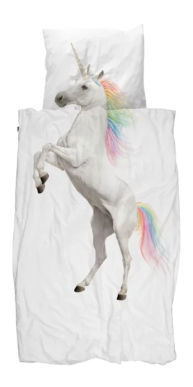 Donsovertrek Snurk Unicorn, geschikt voor eenpersoonsbed 90x200