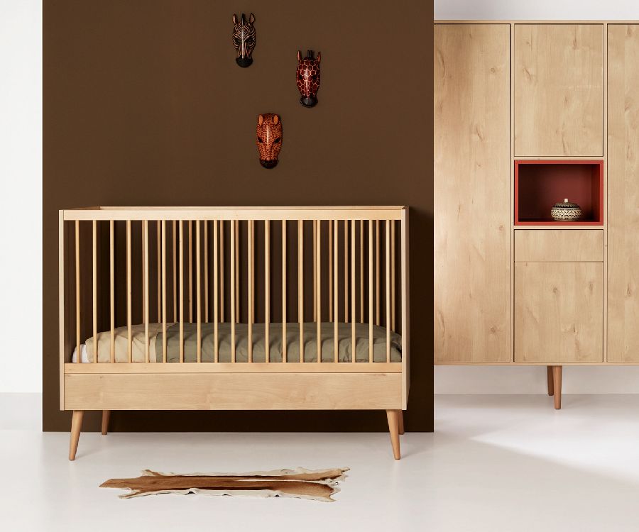 Bed Quax, Cocoon Natural Oak, Cocoon Natural Oak 70x140 omvb, babybed omvormbaar tot juniorbed