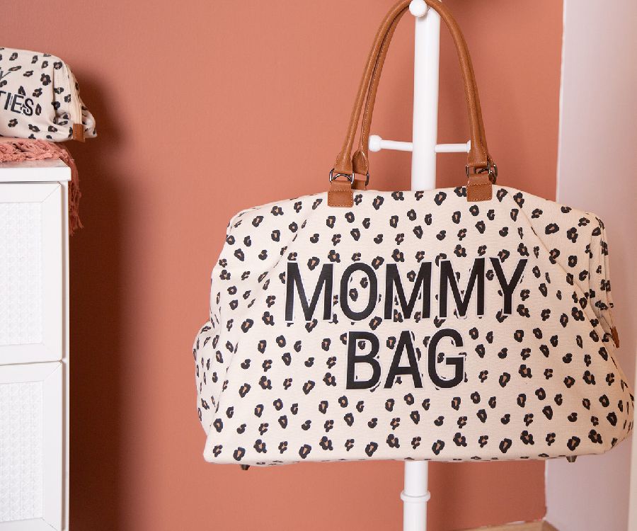 Verzorgingstas Childhome Mommy Bag, draagtas met luiermat | Canvas leopard