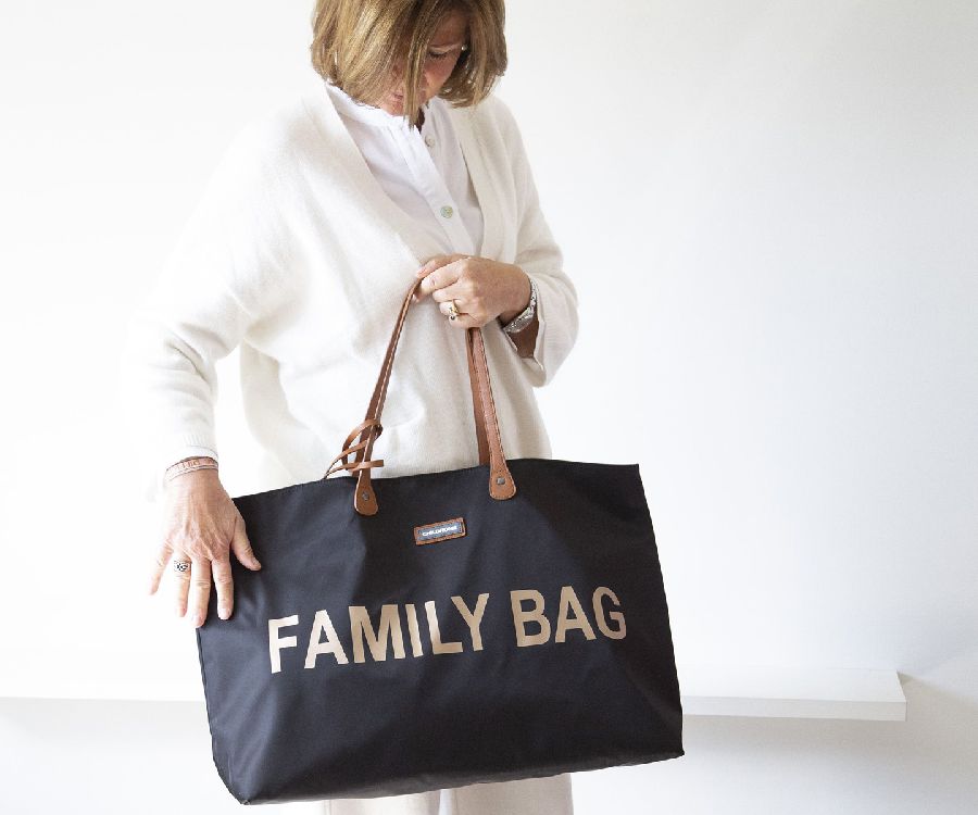 VERZORGINGSTAS Childhome Family Bag, reistas zonder luiermat | Nylon black-gold