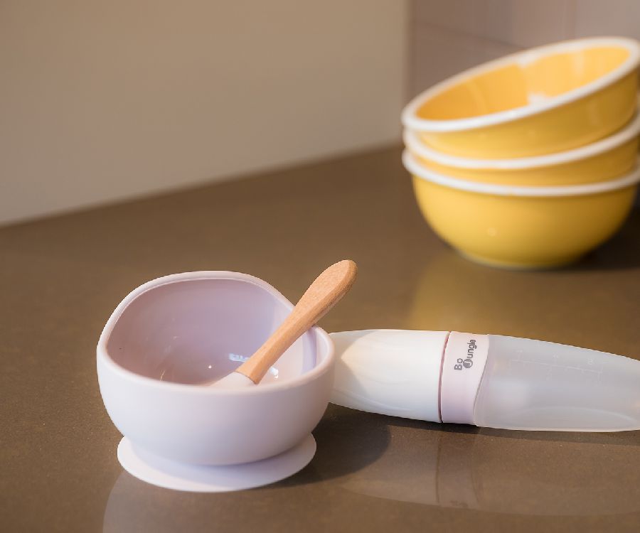 Bord BoJungle B-Suction Bowl Silicone & Spoon, kom