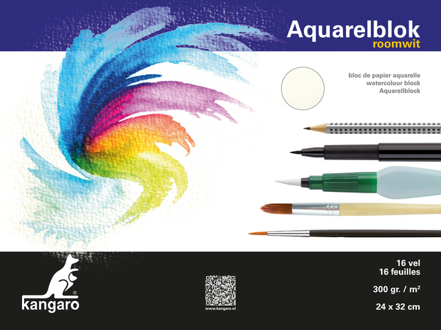 Tekenpapier KANGARO Aquarelblok, tekenblok