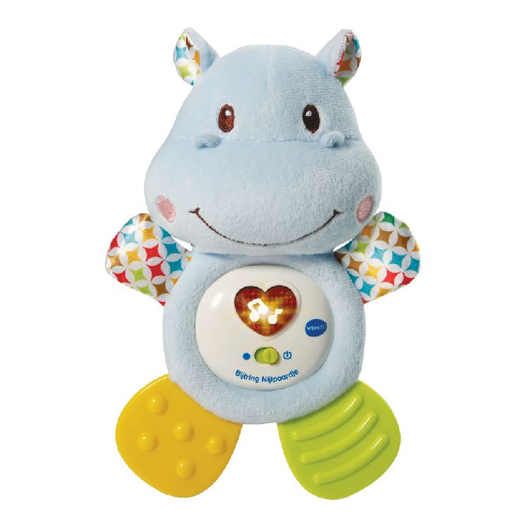 Knuffel Vtech Bijtring Nijlpaardje, interactieve knuffel