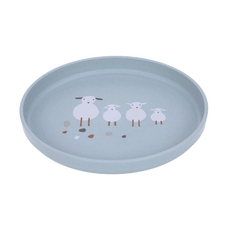 Bord Laessig Plate, plat bord | Tiny Farmer Sheep/Goose blue