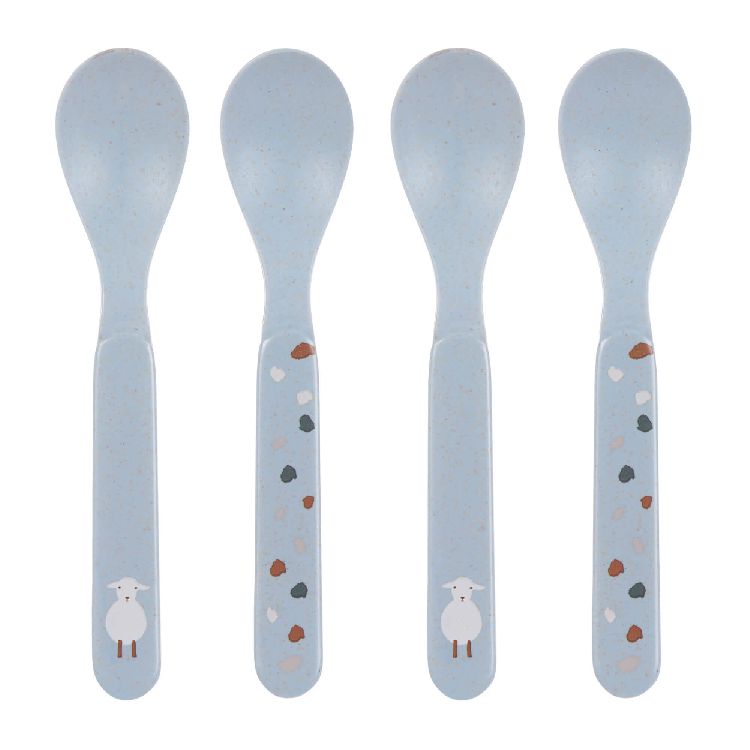 Bestek Laessig Spoon Set, lepel | Tiny Farmer Sheep/Goose blue