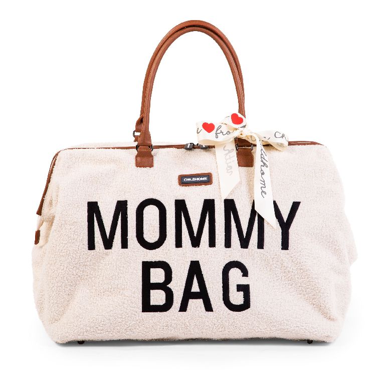 Verzorgingstas Childhome Mommy Bag, draagtas met luiermat | Teddy white