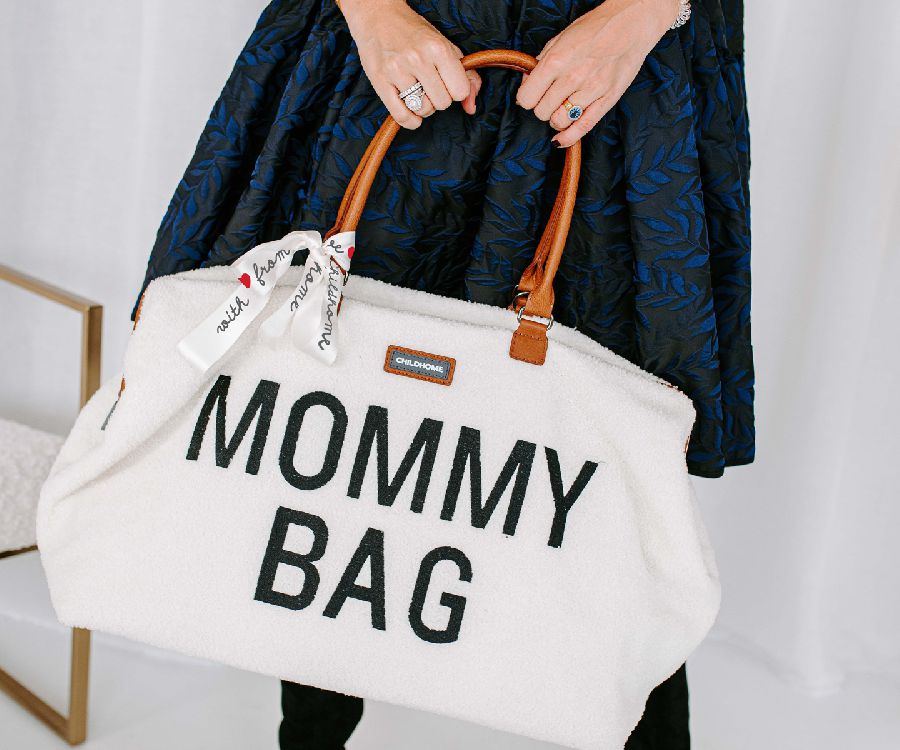 Verzorgingstas Childhome Mommy Bag, draagtas met luiermat | Teddy white