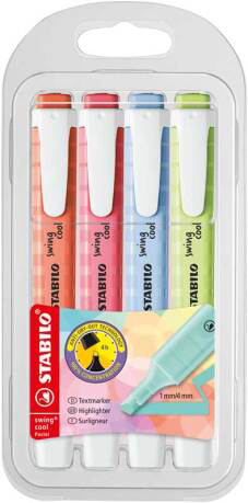 Stift Stabilo Swing Cool, tekstmarker | Pastel