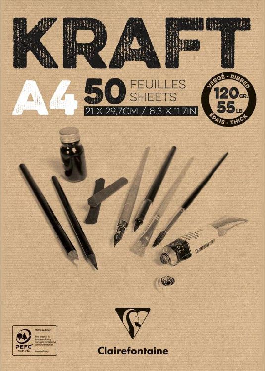 Tekenpapier CLAIREFONTAINE Kraft, tekenblok | Beaux-Arts