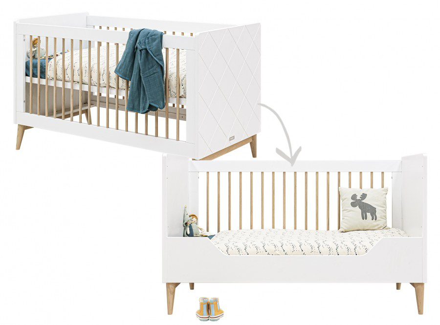 Bed Bopita, Paris, Paris 70x140 omvb, babybed omvormbaar tot bedbank | Bopita