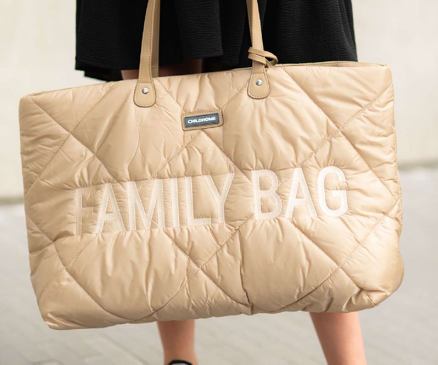 VERZORGINGSTAS Childhome Family Bag, reistas zonder luiermat | Puffered beige