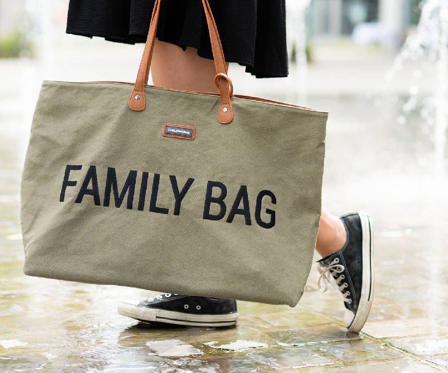 VERZORGINGSTAS Childhome Family Bag, reistas zonder luiermat | Canvas kaki