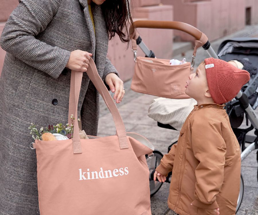 Verzorgingstas Laessig Cotton Statement Shopper, draagtas met luiermat