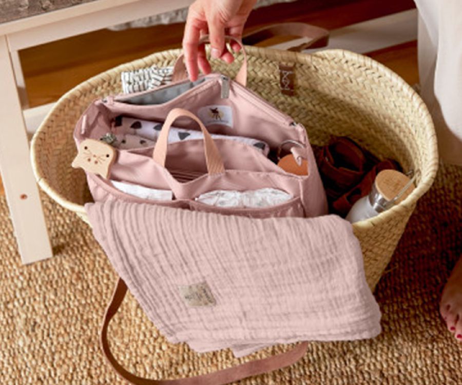 Organiser voor mom bag/verzorgingstas Laessig Multitalent Organizer, geschikt voor Laessig Cotton Essential Bag/Cotton Statement Shopper | Stripes rose