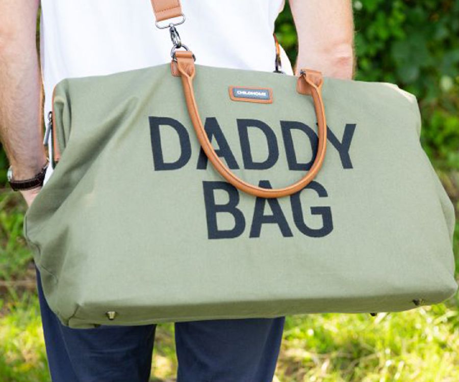 Verzorgingstas Childhome Daddy Bag, draagtas met luiermat | Canvas kaki