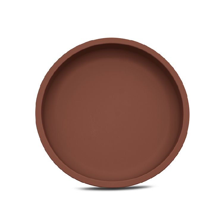 Bord Tryco Round Plate, plat bord | Silicone dark rust