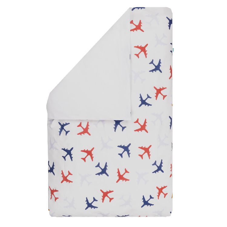 Donsovertrek Bink Bedding, geschikt voor wieg/draagmand/park | Planes blauw