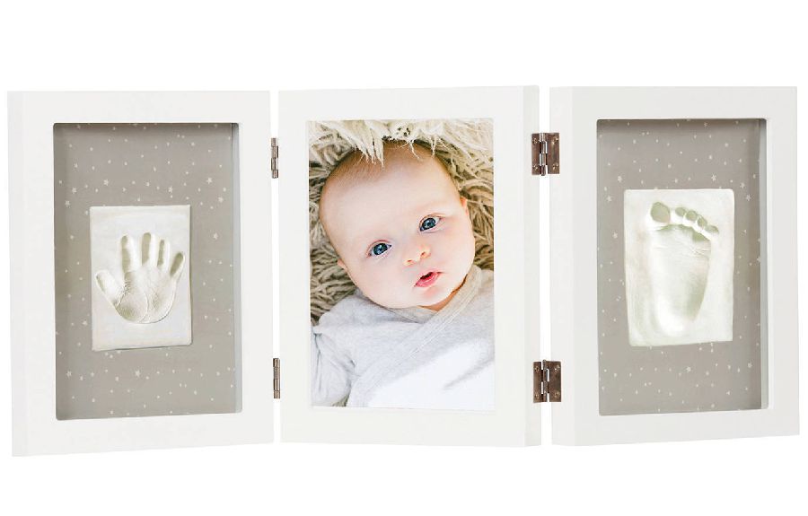 Plaaster afdruk Happy Hands Baby print triple frame kit, reliëf afdruk