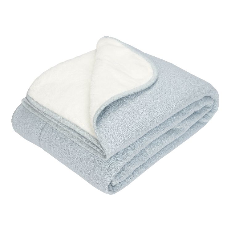 Deken Little Dutch Wiegdeken pure & soft, geschikt voor wieg/draagmand/park | Pure Soft Blue