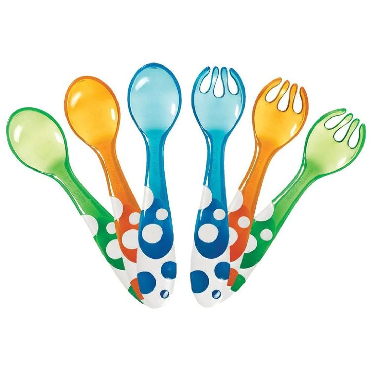 Bestek Munchkin Multi Coloured Forks & Spoons, lepel/vork