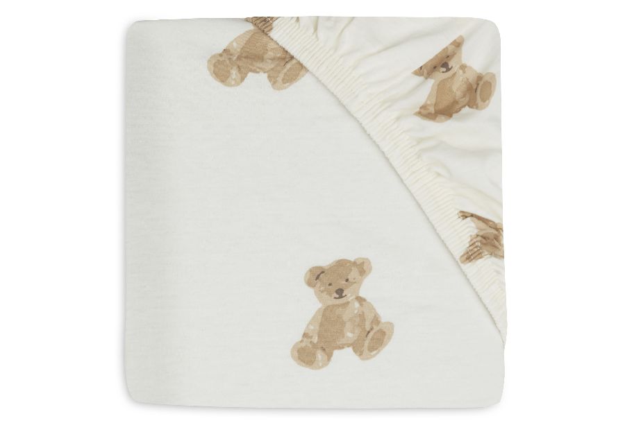 Hoeslaken Jollein, geschikt voor babybed 60x120 | Teddy Bear