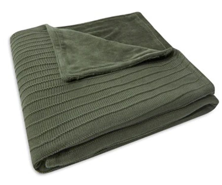 Deken Jollein, geschikt voor babybed 60x120/babybed 70x140 | Pure Knit leaf green