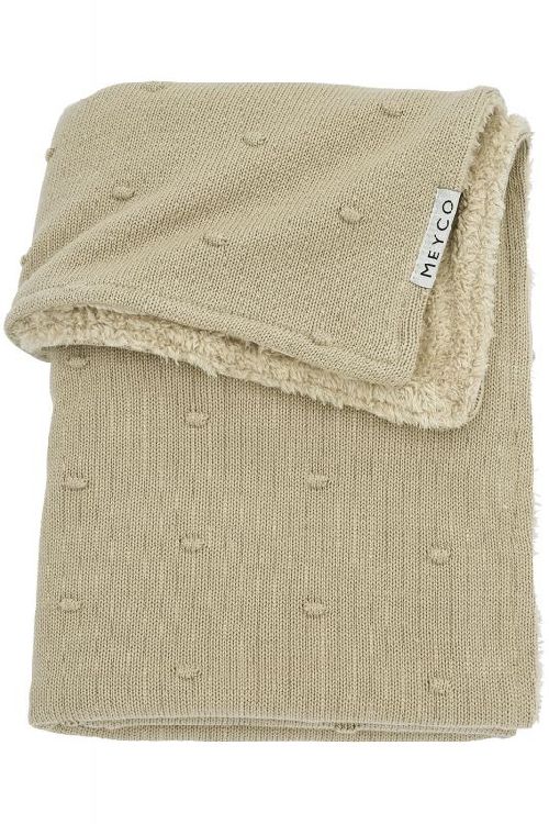 Deken Meyco Baby Fleece, geschikt voor babybed 60x120/babybed 70x140 | Mini Knots sand