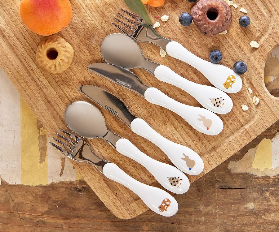 Bestek Laessig Cutlery, lepel/vork/mes | Little Mateys spicey orange