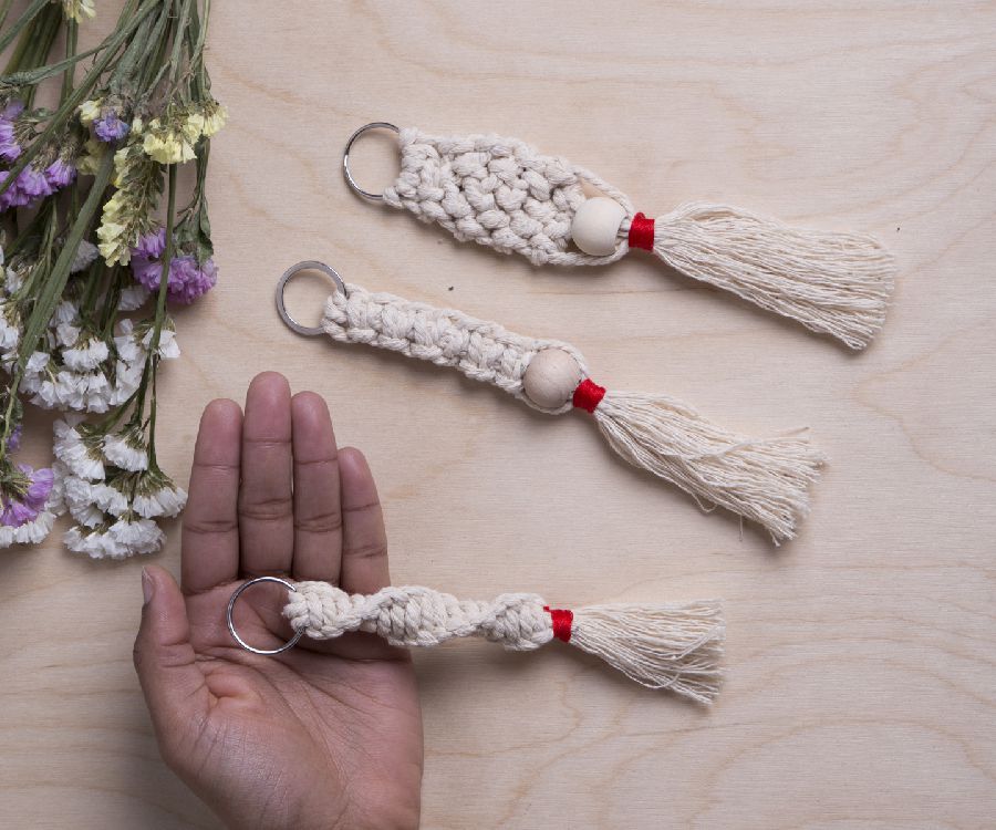 Kikkerland Crafters Macrame Keychain Kit