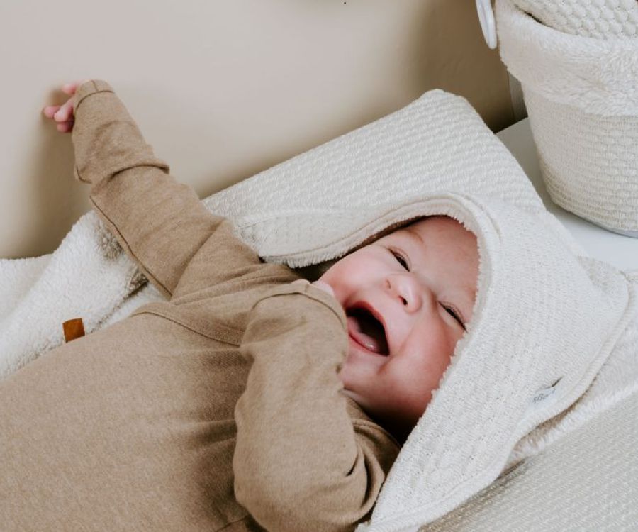 Badcape Baby's Only | Sky warm linen