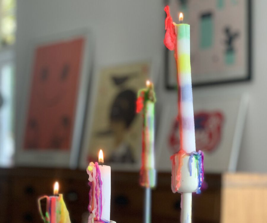 Kaars Bitten, Rainbow Drip Candles, gotische kaars