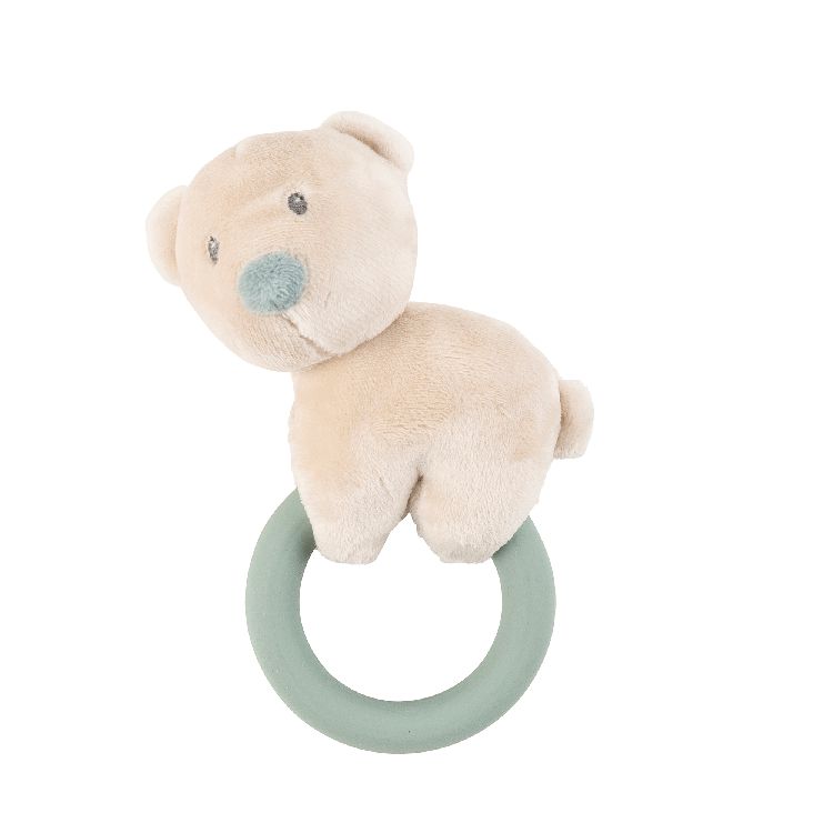 Bijtring Nattou Rattle bear with silicone ring | Romeo, Jules & Sally