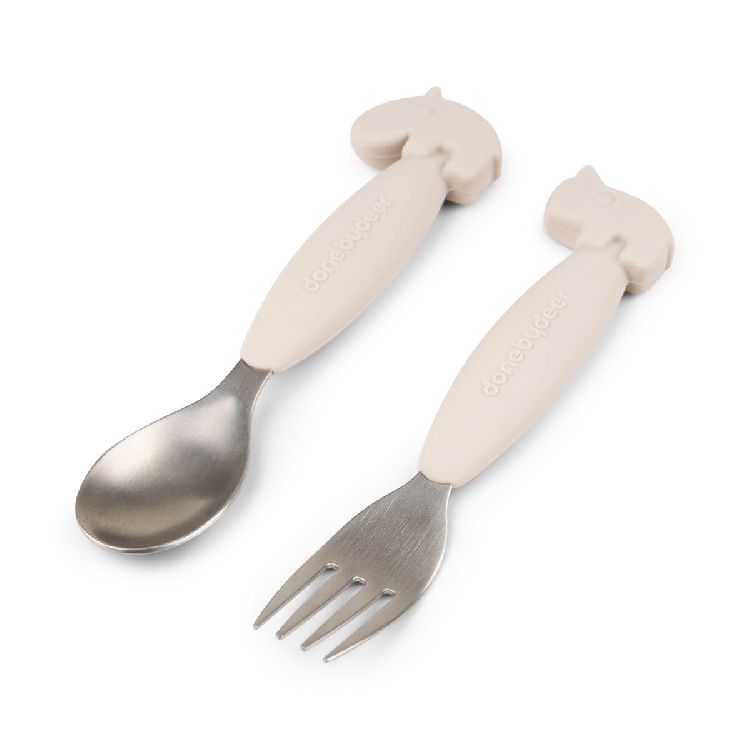 Bestek Done by Deer Deer Friends, lepel/vork | Easy-Grip Spoon And Fork Set