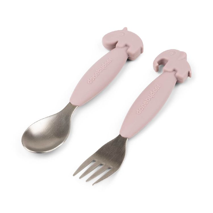 Bestek Done by Deer Deer Friends, lepel/vork | Easy-Grip Spoon And Fork Set