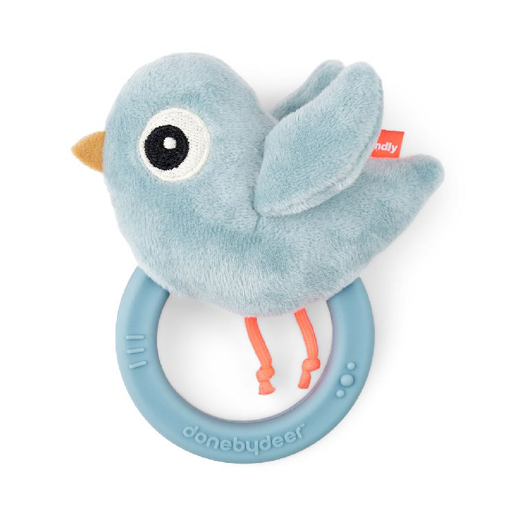 Rammelaar/bijtring Done by Deer Birdee | Sensory Rattle W/Teether