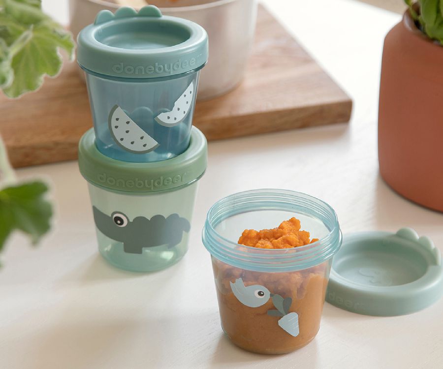 Bewaarpotje Done by Deer Croco, 3 stuk(s) | Baby Food Container 3-pack