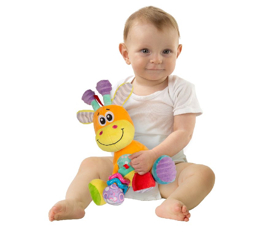 Knuffel PLAYGRO Discovery Friend Giraffe, interactieve knuffel