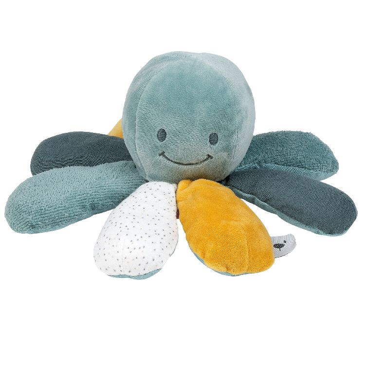 Knuffel Nattou Activity octopus, pluche knuffel | Lapidou green