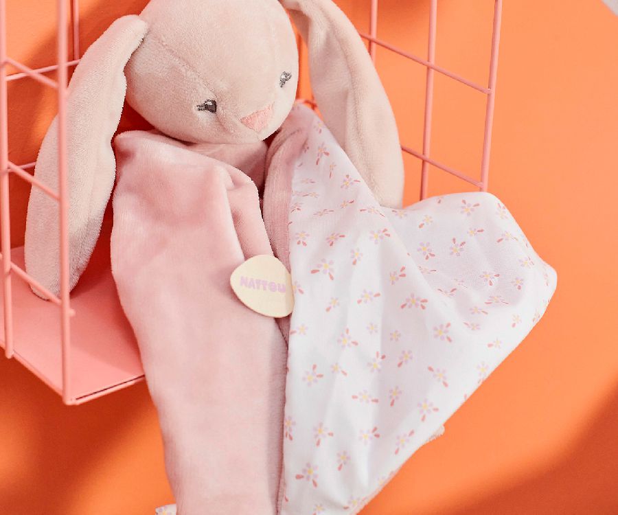 Knuffel Nattou Maxi doudou Pomme the bunny, knuffeldoek / doudou | Alice & Pomme