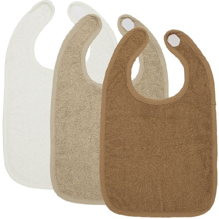 Slabbetje Meyco Baby Slab 3-pack | Basic Badstof offwhite/Basic Badstof sand/Basic Badstof toffee