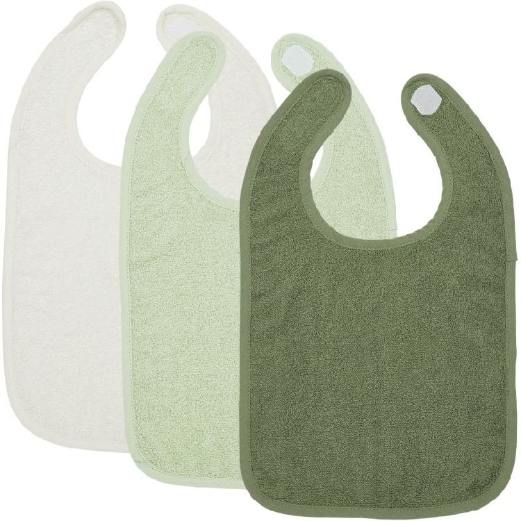 Slabbetje Meyco Baby Slab 3-pack | Basic Badstof offwhite/Basic Badstof soft green/Basic Badstof forest green