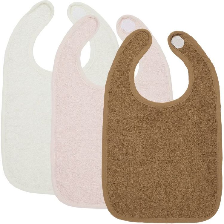 Slabbetje Meyco Baby Slab 3-pack | Basic Badstof offwhite/Basic Badstof soft pink/Basic Badstof toffee