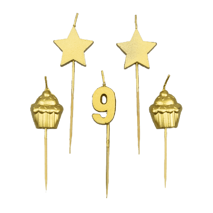 Feestartikelen PD Party Party Cake Candles - 9 Years, kaars