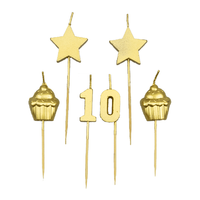 Feestartikelen PD Party Party Cake Candles - 10 Years, kaars